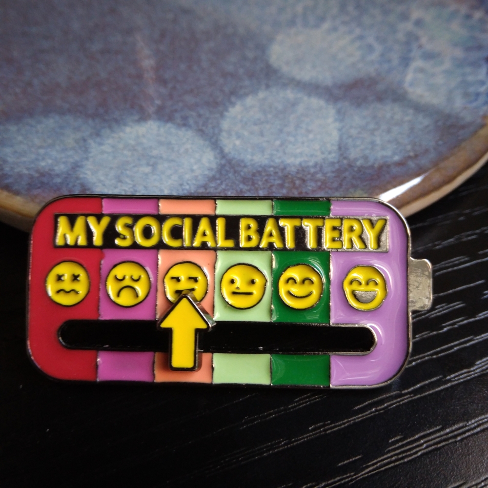My Social Battery Enamel Pin - Multicolor Emoji Meter